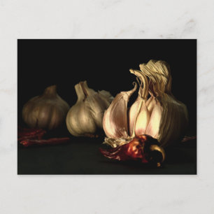 Garlic and Chili Pepper Spices Postcard