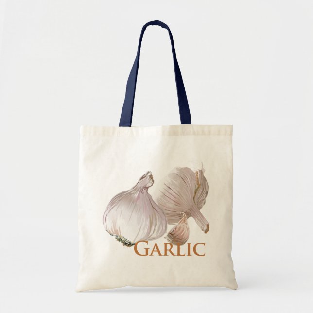 Garlic and Garlic Clove Tote Bag (Front)