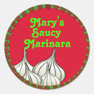 Garlic and Italian Colours Canning Label Stickers