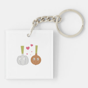 Garlic and Onion in love Keychain