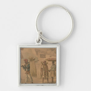Garlic and Onion Sellers, 1826 (w/c on paper) Keychain