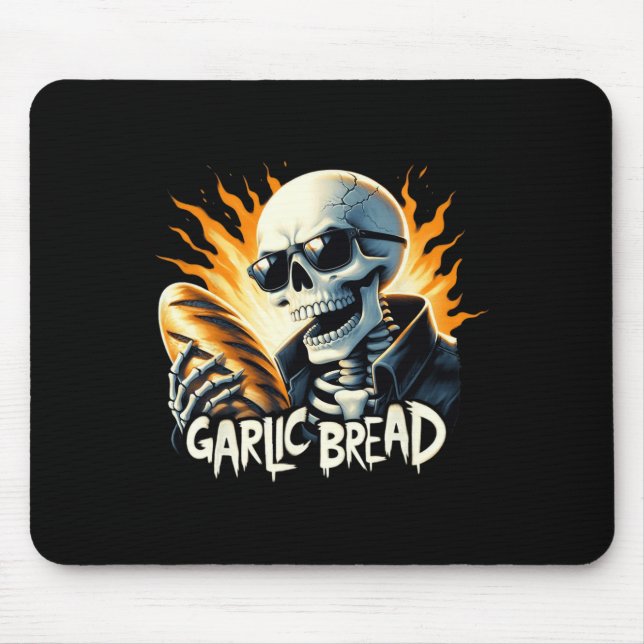 Garlic Bread Halloween Skeleton Kery Ker Bread Lov Mouse Pad (Front)