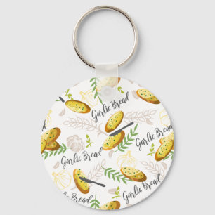 Garlic Bread Illustration Pattern V1 Keychain
