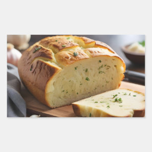 Garlic bread on butcher block sticker