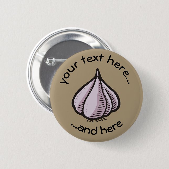 Garlic Bulb 2 Inch Round Button (Front & Back)