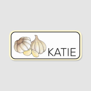 Garlic Bulb Clove Italian Food Cooking Garden Farm Name Tag
