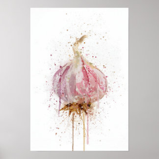 Garlic Bulb Vegetable Poster