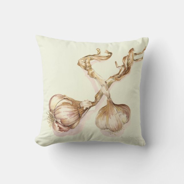 Garlic bulbs 2005 throw pillow (Front)