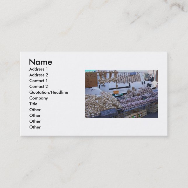 Garlic Business Card (Front)