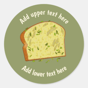 Garlic Butter Bread Slices - Italian Style custom  Classic Round Sticker