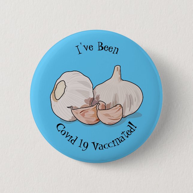 Garlic cartoon illustration 2 inch round button (Front)
