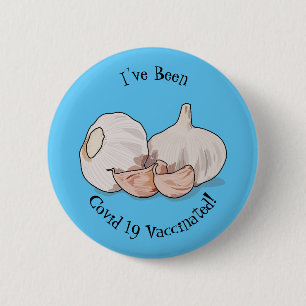 Garlic cartoon illustration 2 inch round button