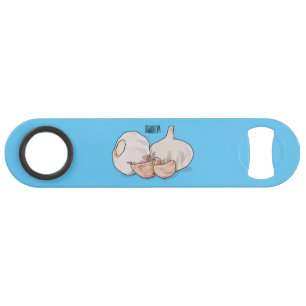 Garlic cartoon illustration bar key