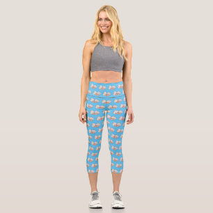 Garlic cartoon illustration capri leggings