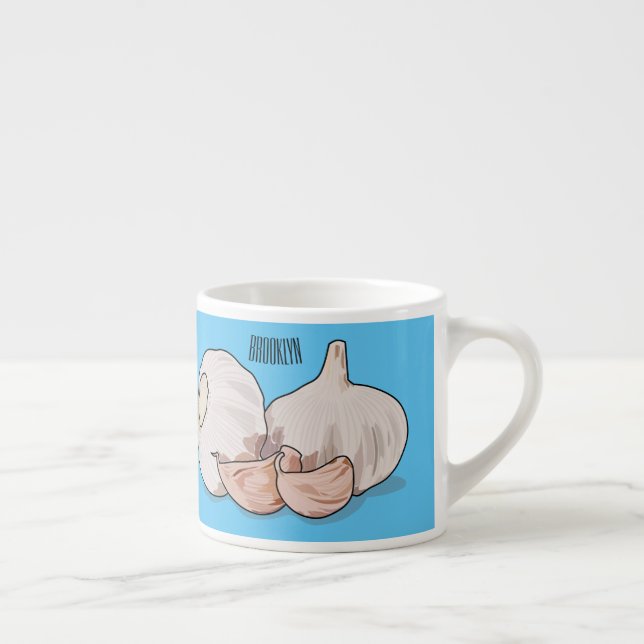 Garlic cartoon illustration   espresso cup (Right)
