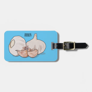 Garlic cartoon illustration luggage tag