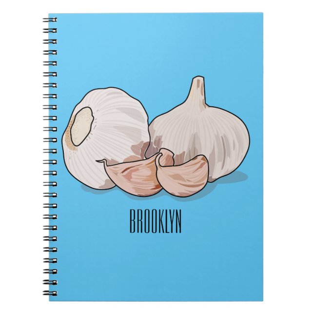 Garlic cartoon illustration   notebook (Front)