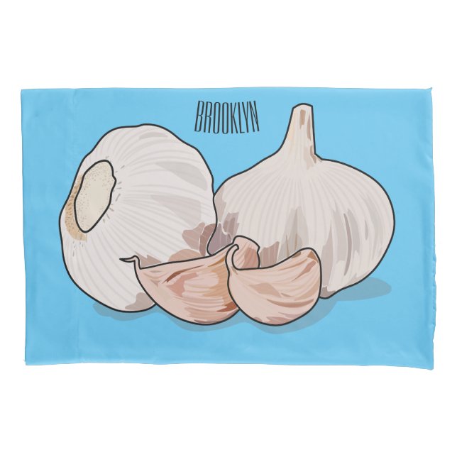 Garlic cartoon illustration   pillowcase (Front)