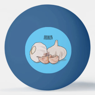 Garlic cartoon illustration   ping pong ball