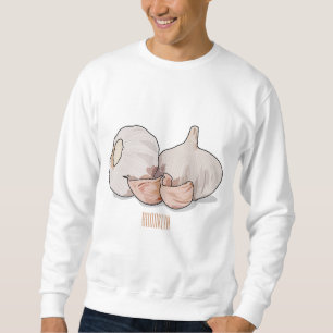 Garlic cartoon illustration sweatshirt