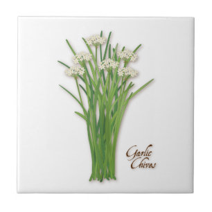 Garlic Chives Herb Ceramic Tile