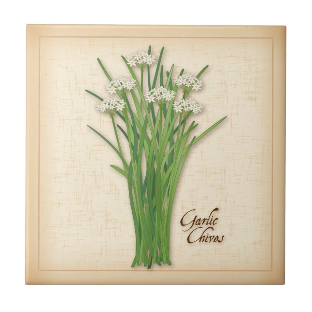 Garlic Chives Herb Tile (Front)