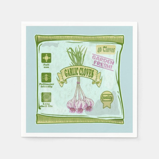 Garlic Cloves Vegetable garden Napkin (Front)