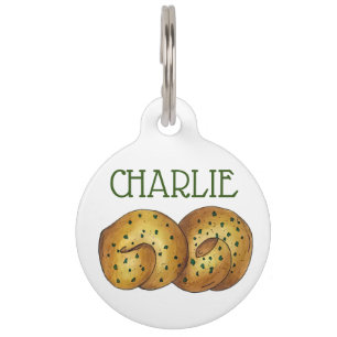 Garlic Knots Bread Roll Italian Food Cooking Chef Pet Tag