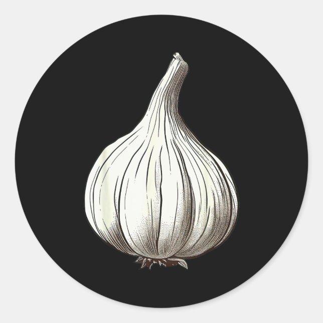 Garlic Lazy Easy Funny Matching Halloween Costume  Classic Round Sticker (Front)