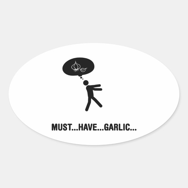 Garlic lover oval sticker (Front)