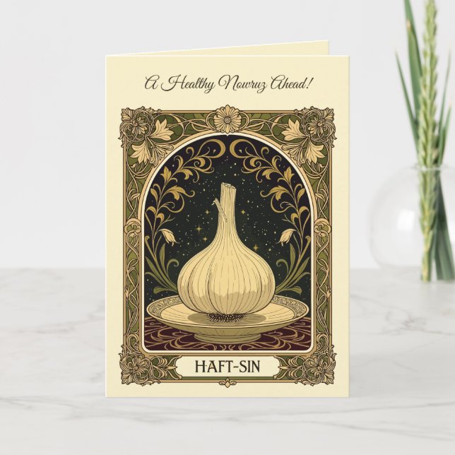 Garlic of Health Haft Sin Nowruz Tradition Card (Front)