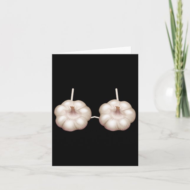 Garlic Outfit Bra Funny Halloween Costume Women  Card (Front)