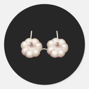 Garlic Outfit Bra Funny Halloween Costume Women Classic Round Sticker