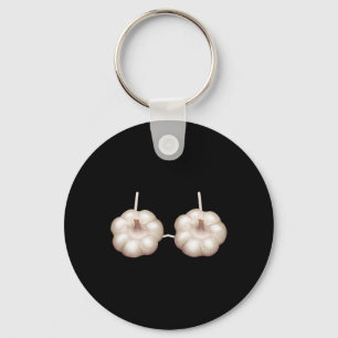 Garlic Outfit Bra Funny Halloween Costume Women  Keychain