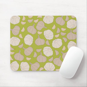 Garlic Pattern - Garlic Cloves & Bulb Mouse Pad
