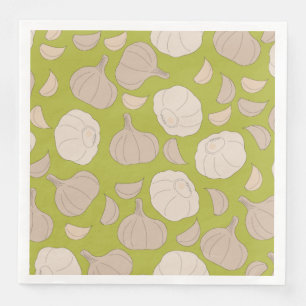 Garlic Pattern - Garlic Cloves & Bulb Napkin