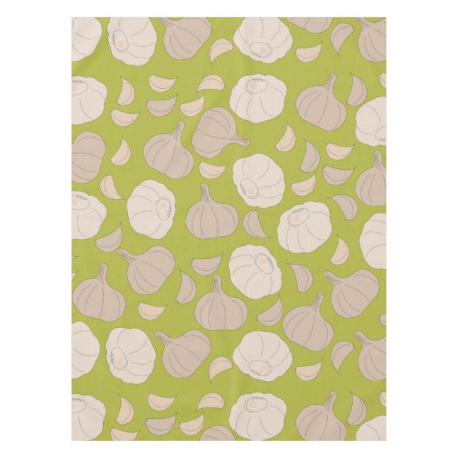 Garlic Pattern - Garlic Cloves & Bulb Tablecloth (Front)