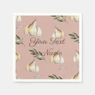 garlic pattern with personalized text napkin