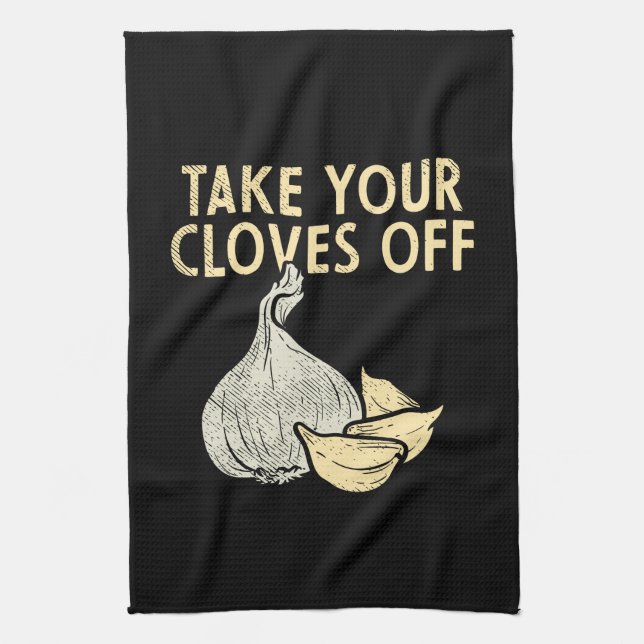 Garlic Plant Kitchen Towel (Vertical)