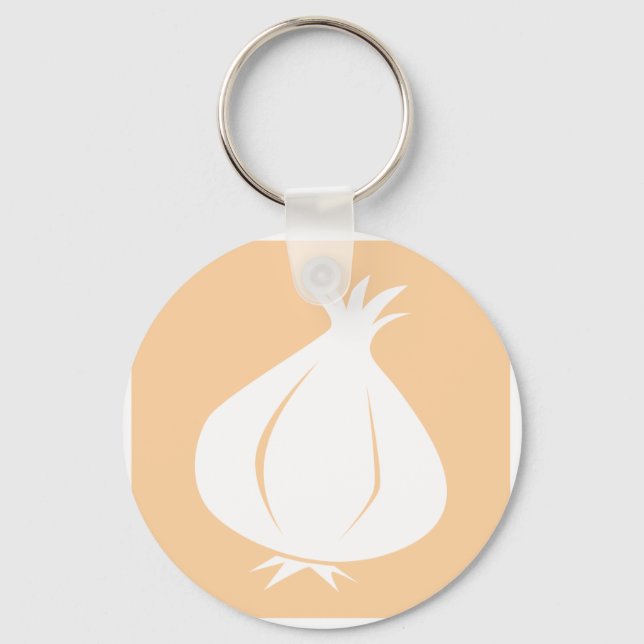 Garlic Vegetable Icon Keychain (Front)