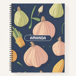 Garlic Watercolor Colourful Personalized Pattern Notebook