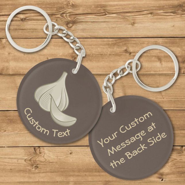 Garlic Woodcut Icon Keychain (Creator Uploaded)