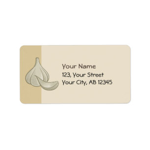 Garlic Woodcut Icon Label