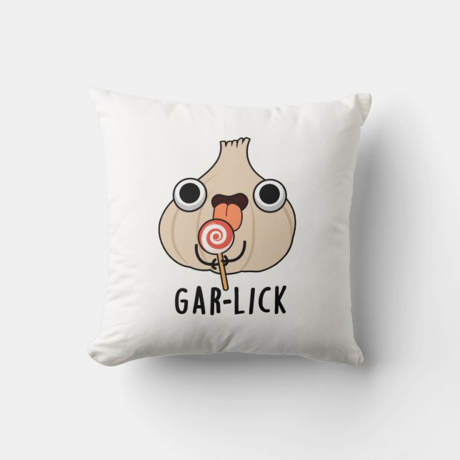 Garlick Funny Garlic Herb Pun  Throw Pillow (Front)