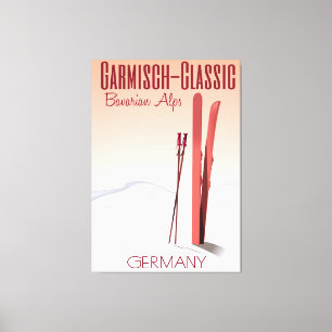 Garmisch Classic,Bavarian Alps Ski poster Canvas Print