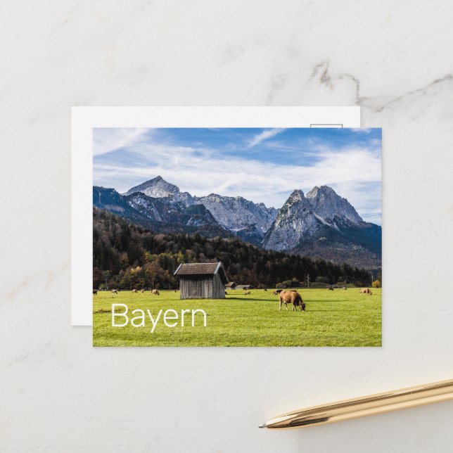 Garmisch Partenkirchen Alps Bavaria Germany Holiday Postcard (Front/Back In Situ)