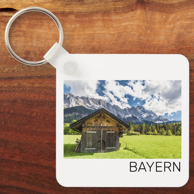 Garmisch Partenkirchen Bavaria Alps Panorama Keychain (Front)