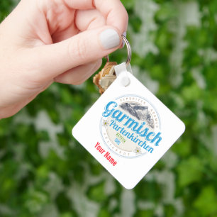 Garmisch Partenkirchen Bavaria Vintage Alps Keychain