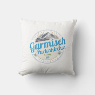 Garmisch Partenkirchen Bavaria Vintage Alps Luggag Throw Pillow
