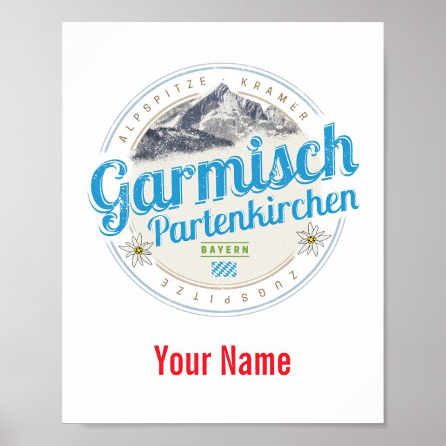 Garmisch Partenkirchen Bavaria Vintage Alps Poster (Front)